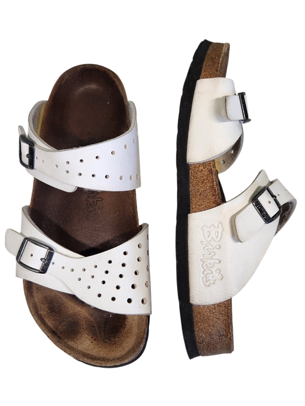 Birkenstock Birki's Sandals Freeport White 2 Strap Slip On Women's 37 6 - 6.5
